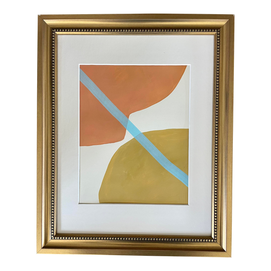 2023 "Fluire" Minimalist Abstract Painting on Paper by r.k. Red