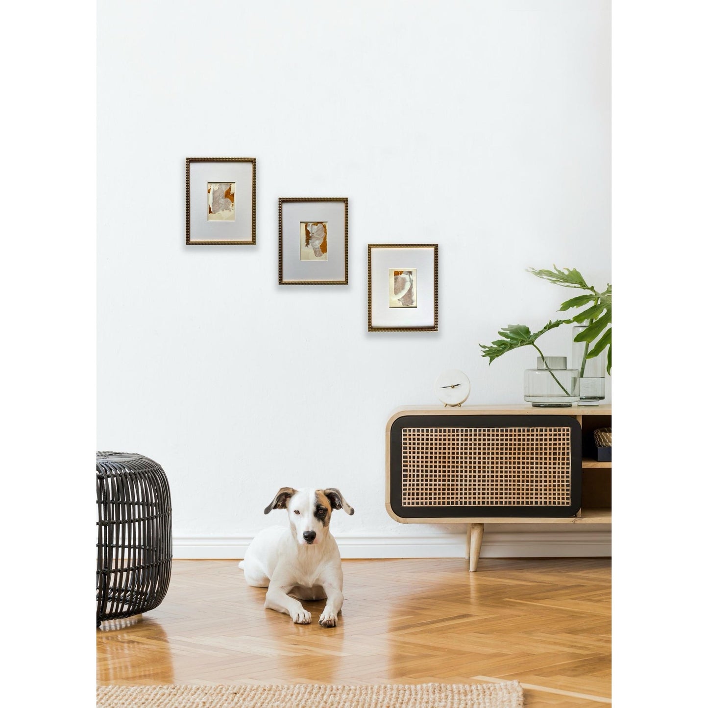 2025 Contemporary Set of Three Abstract Paintings on Paper