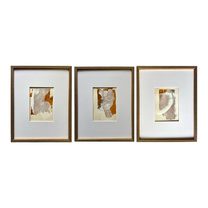 2025 Contemporary Set of Three Abstract Paintings on Paper