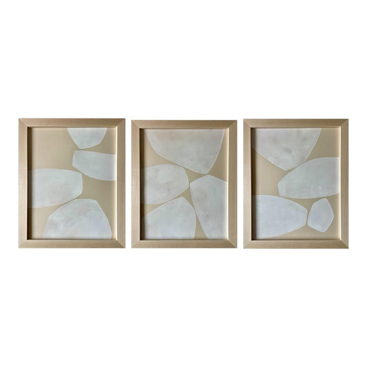 2026 Contemporary Abstract Minimalist Painting Gallery Wall Set of Three on Cotton Paper