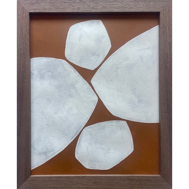 2026 Contemporary Set of Nine Abstract Paintings in Sienna on Cotton Paper