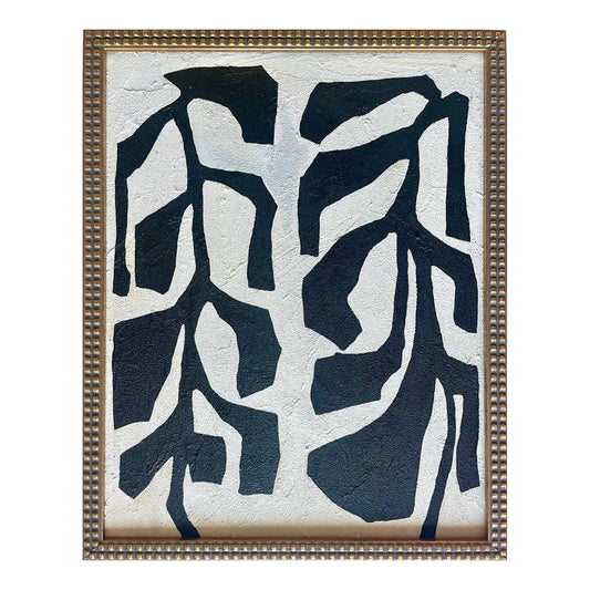 2025 "Rampicanti" Abstract Botanical Painting on Canvas by Artist r.k. Red