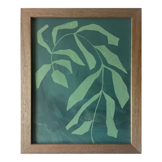 2026 "Felci" Abstract Botanical Painting on Cotton Paper by Artist r.k. Red