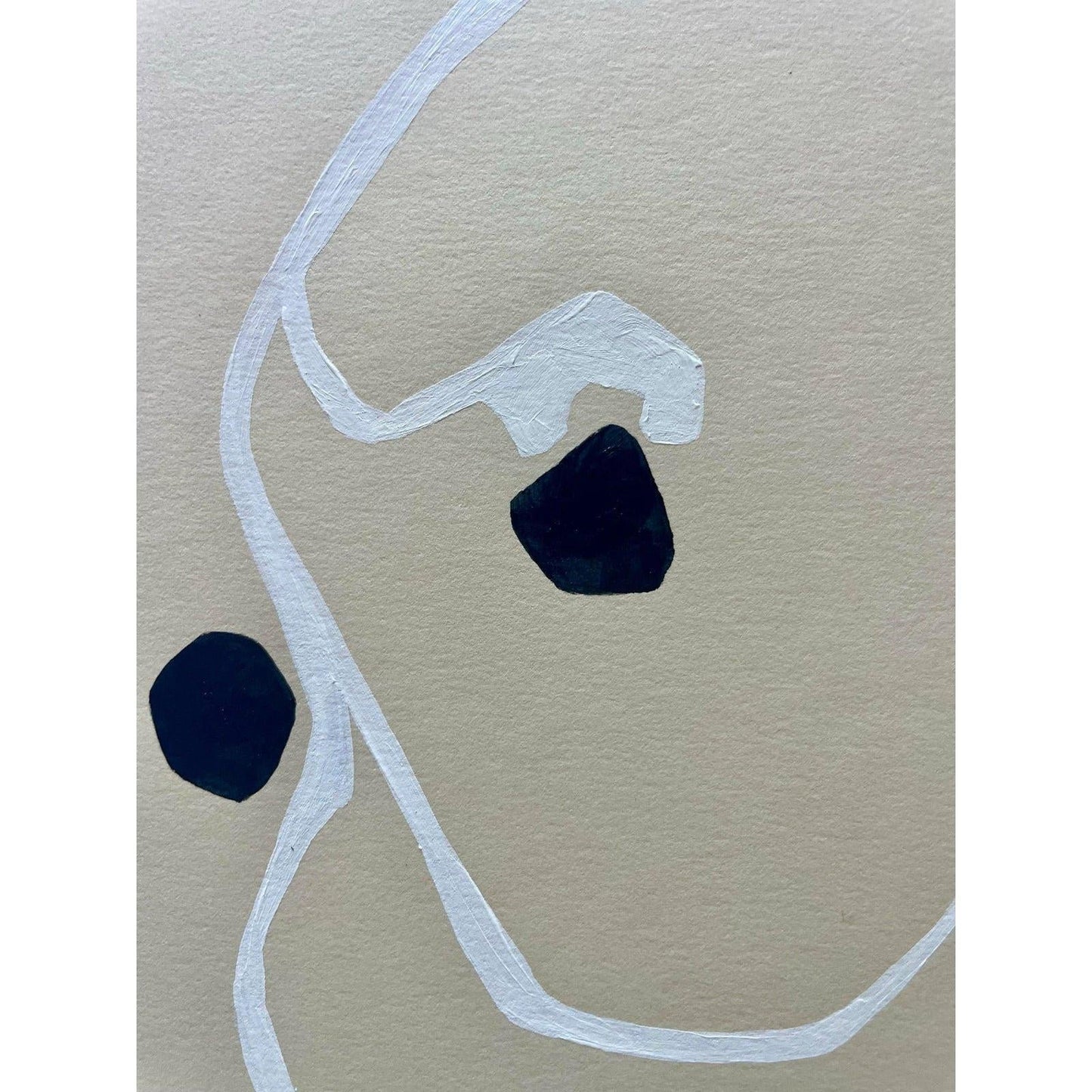 2025 "Orchidea" Abstract Minimalist Botanical Painting on Paper by Artist r.k. Red