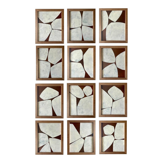 2026 Contemporary Set of Twelve Abstract Paintings on Cotton Paper