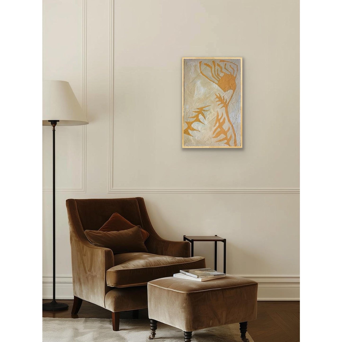 2026 "Le Erbaccia" Contemporary Unframed Botanical Painting on Canvas by Artist r.k. Red