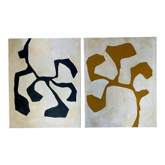 2025 Contemporary Pair of Botanical Painting on Canvas