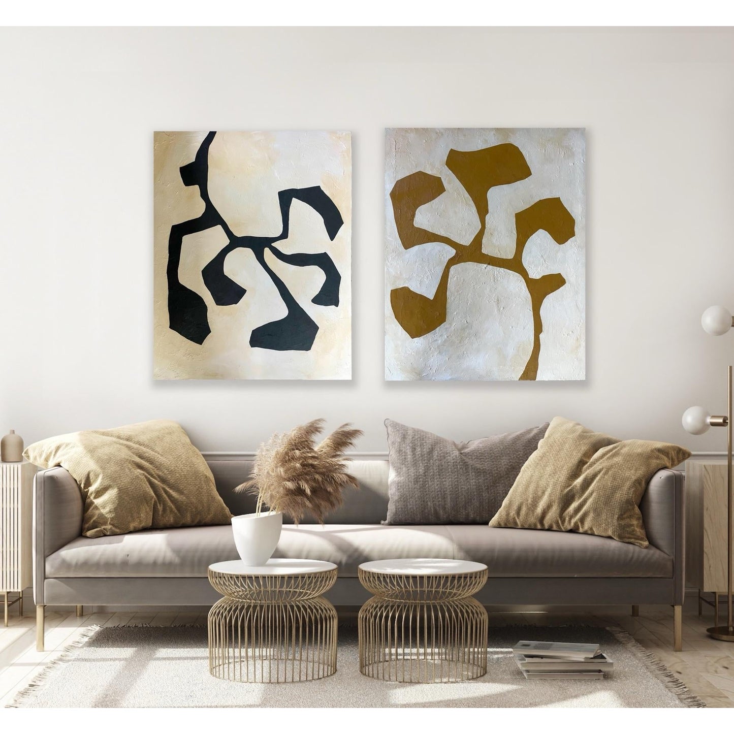 2025 Contemporary Pair of Botanical Painting on Canvas